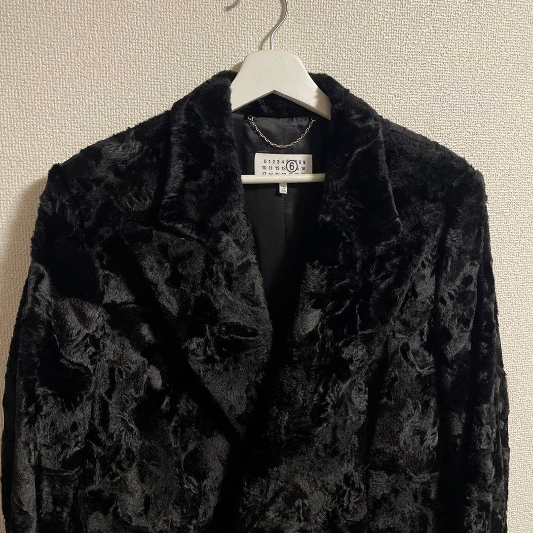 MM6 メゾンマルジェラ ファー ジャガード コート