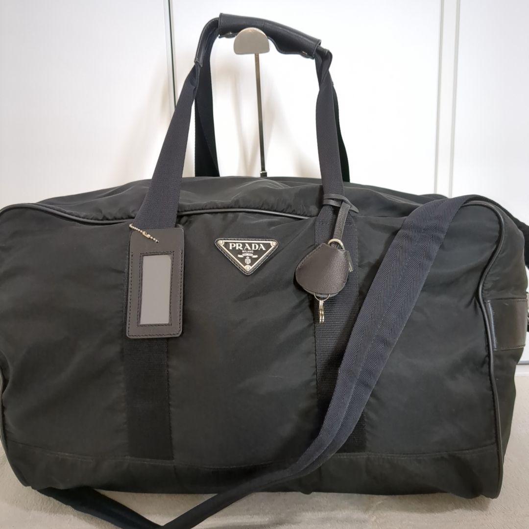 美品 PRADA ボストンバッグ 2way ブラック 三角ロゴ テスートナイロン