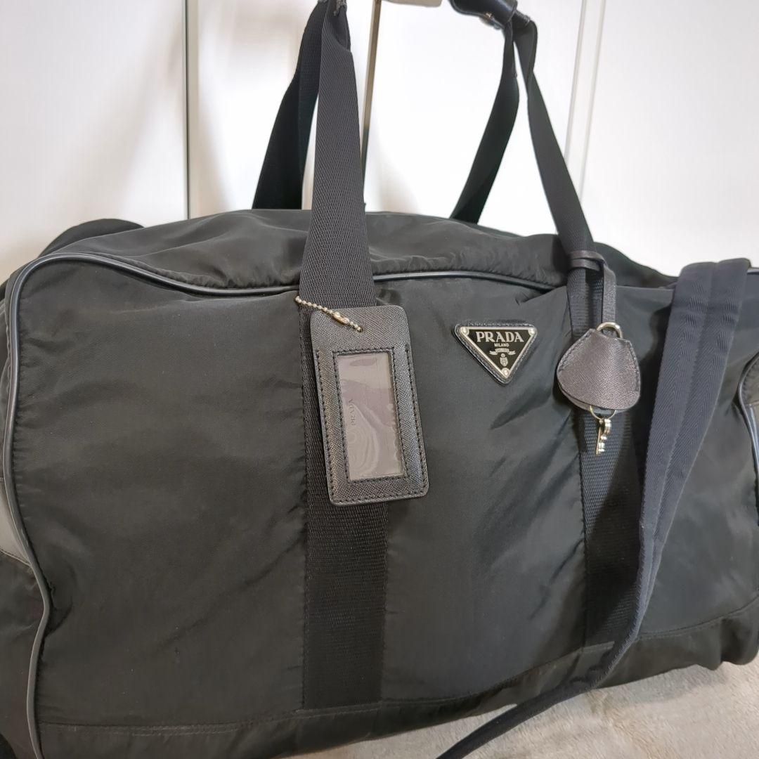 美品 PRADA ボストンバッグ 2way ブラック 三角ロゴ テスートナイロン