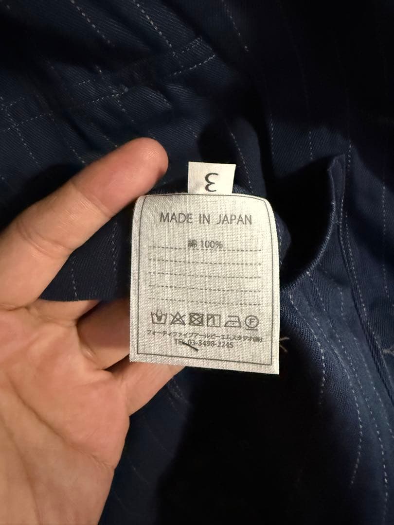 45R ネイビー ストライプ テーラードジャケット