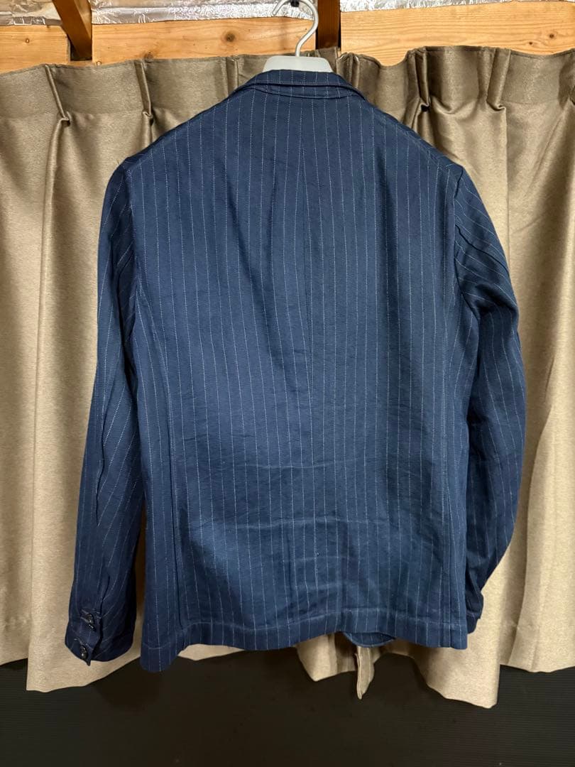 45R ネイビー ストライプ テーラードジャケット