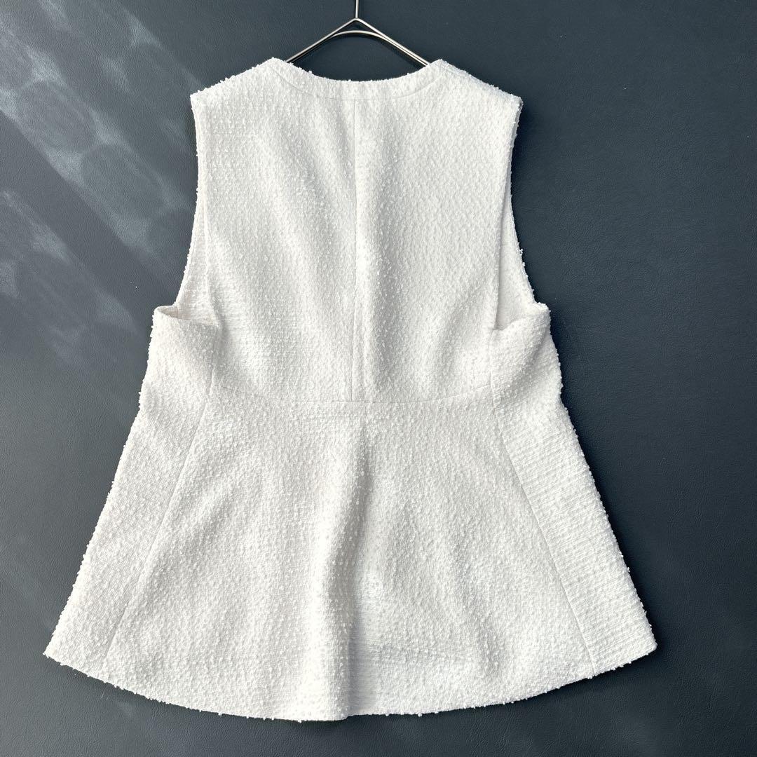 【今期 2025年モデル】PLST プラステ　ツイード ペプラムジレ