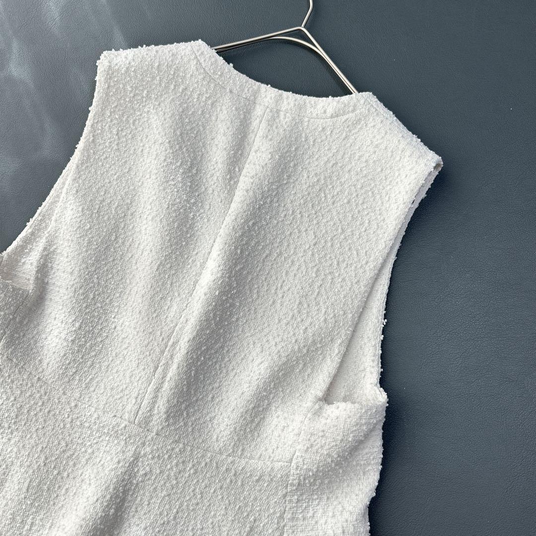 【今期 2025年モデル】PLST プラステ　ツイード ペプラムジレ