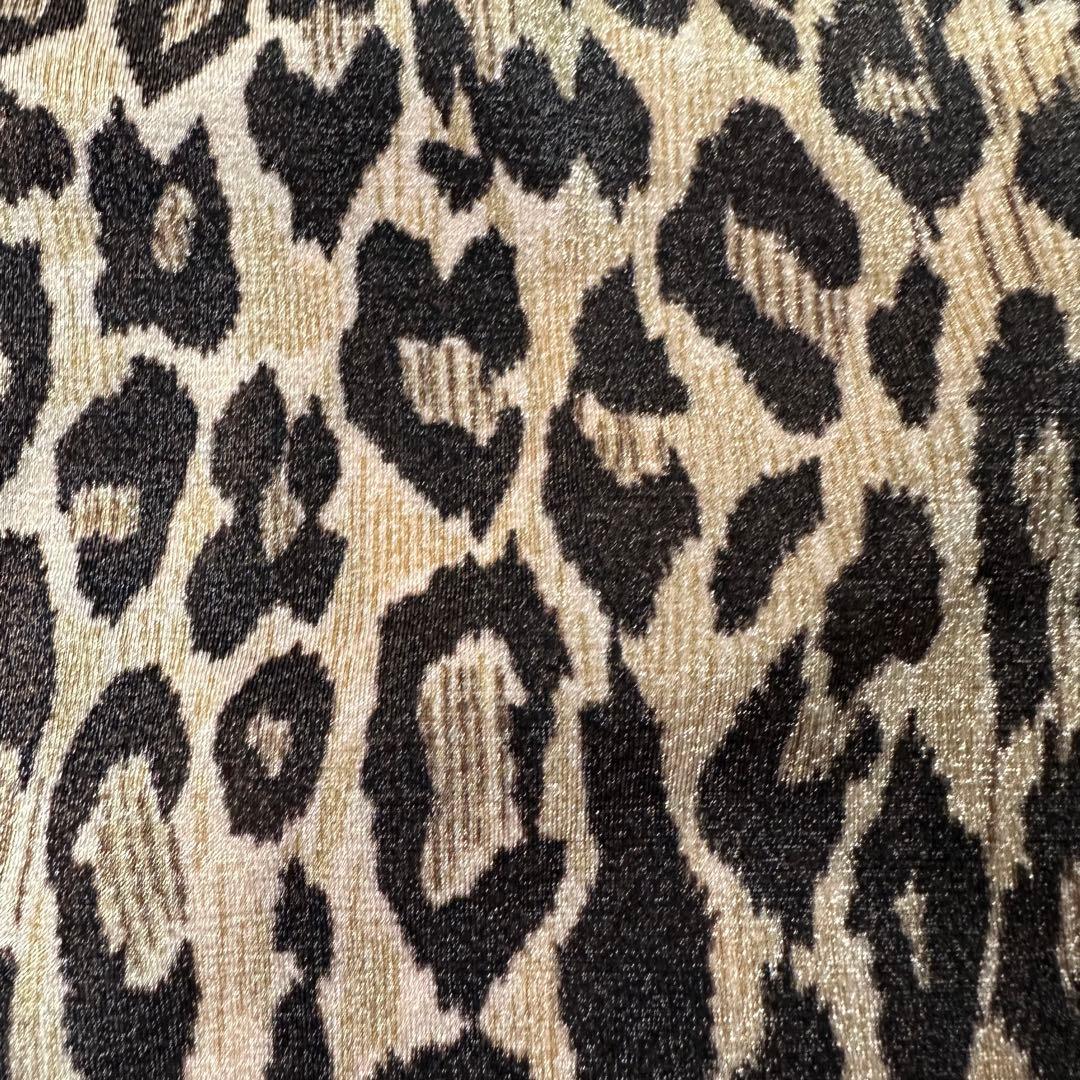 美品 Dolce & Gabbana レオパード長袖Tシャツ S伸縮有 ホロ付