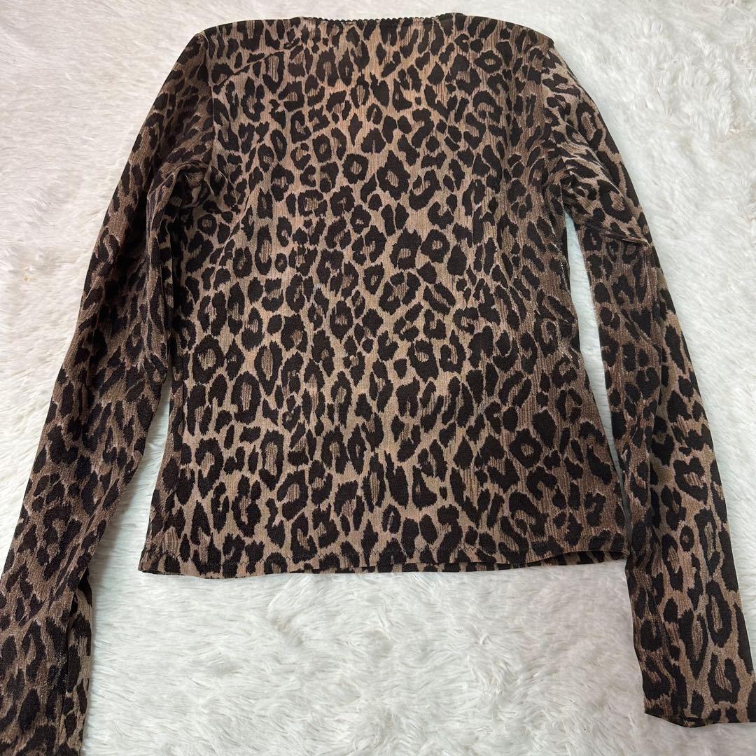 美品 Dolce & Gabbana レオパード長袖Tシャツ S伸縮有 ホロ付