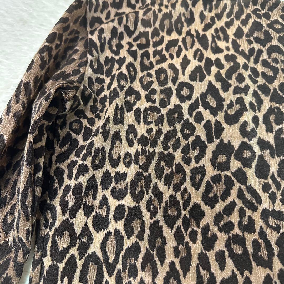 美品 Dolce & Gabbana レオパード長袖Tシャツ S伸縮有 ホロ付