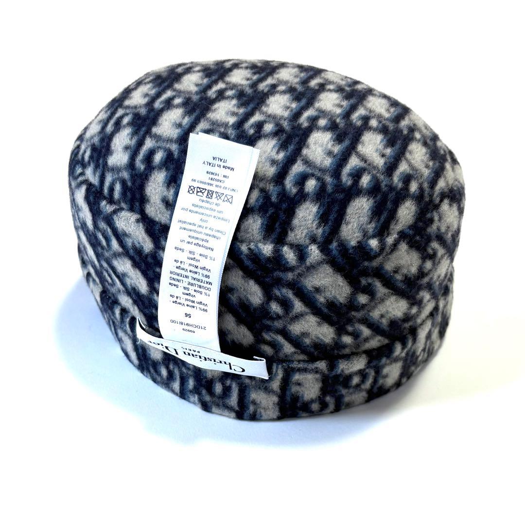 美品 DIOR オブリーク リバーシブルキャップ 56 キャスケット ウール