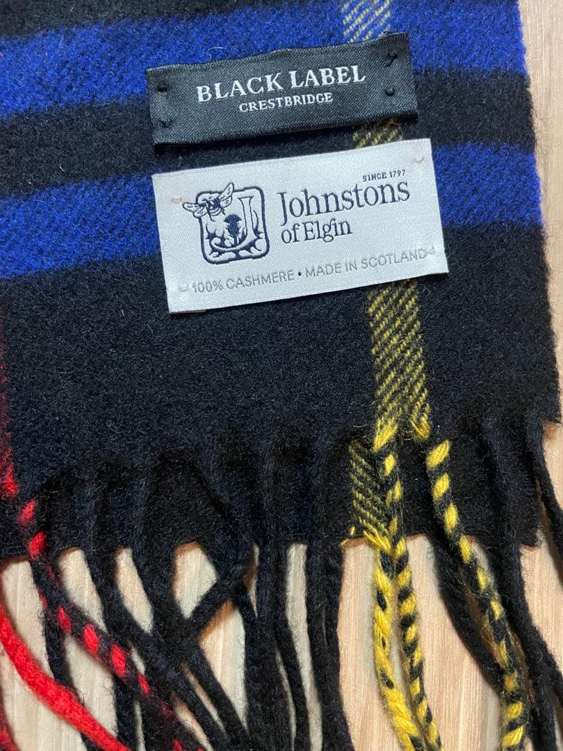 Johnstons of Elgin BLACK LABEL カシミヤマフラー