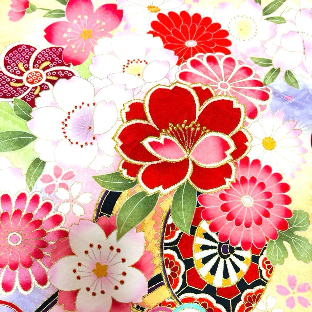 《新品》伝統色 杏色❗️正絹 刺繍入 お宮参り 京友禅多色ぼかし 産着/たとう紙付