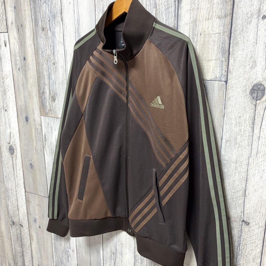 アディダス トラックジャケット ジャージ クレイジーパターン ブラウン サイズO
