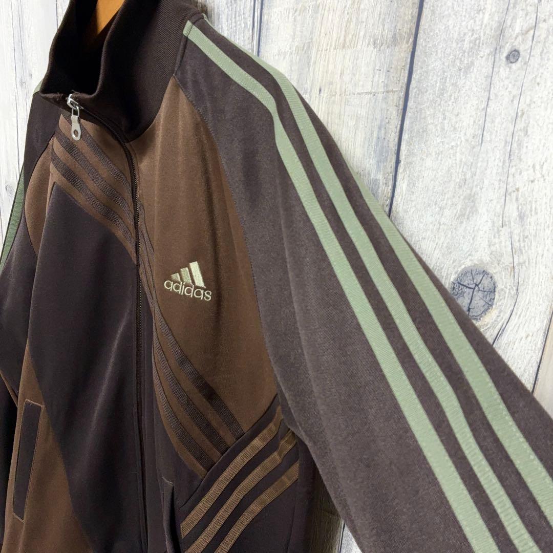 アディダス トラックジャケット ジャージ クレイジーパターン ブラウン サイズO