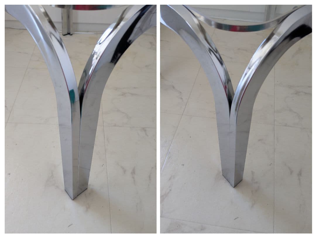 ヴィンテージ ガラステーブル モダン ミッドセンチュリー アイアンフレーム