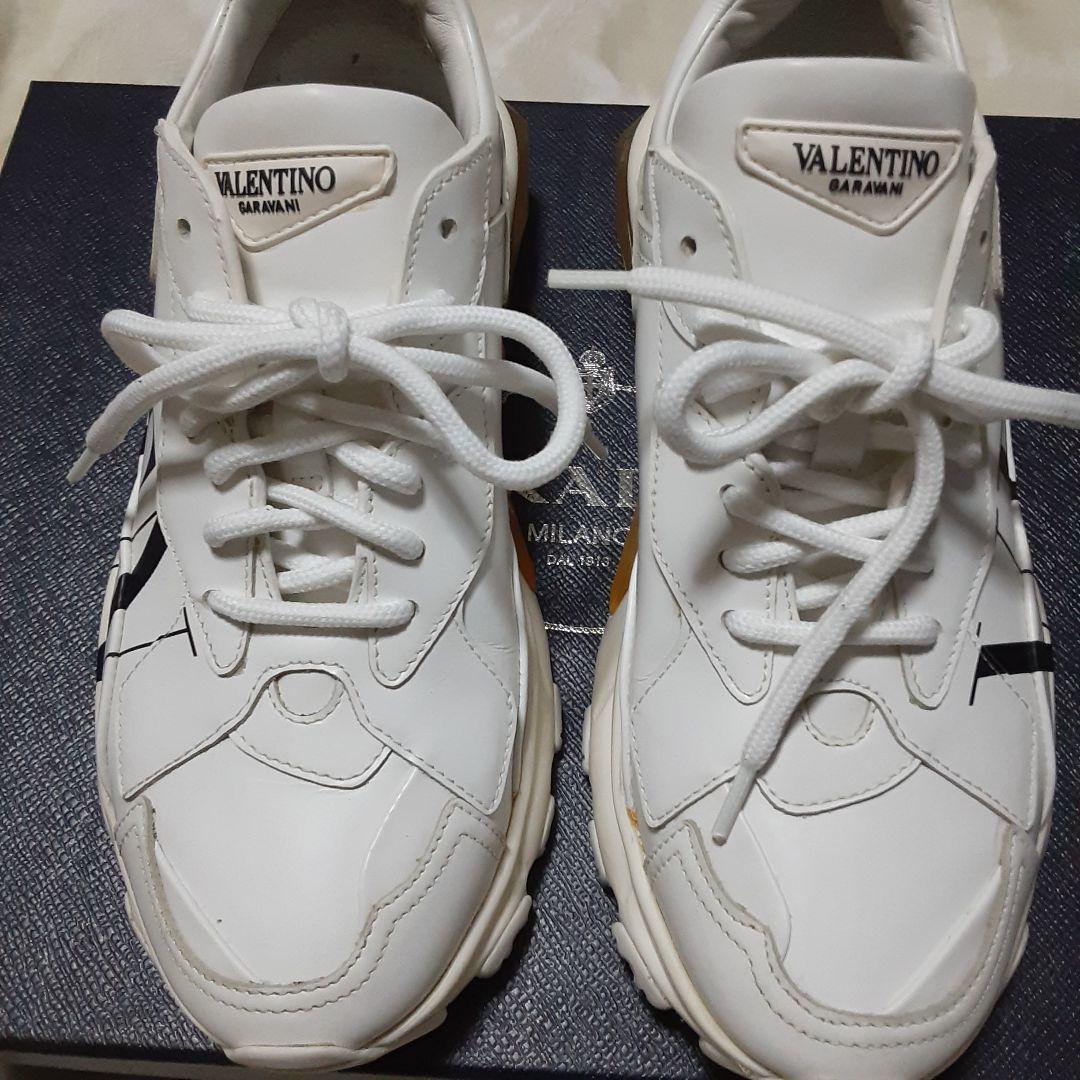 正規品 美品 VALENTINO スニーカー VLTN 厚底 ホワイト/ベージュ