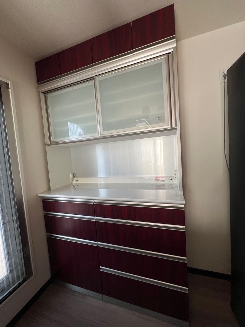 最終値下げ　綾野製作所　ダークレッド　食器棚