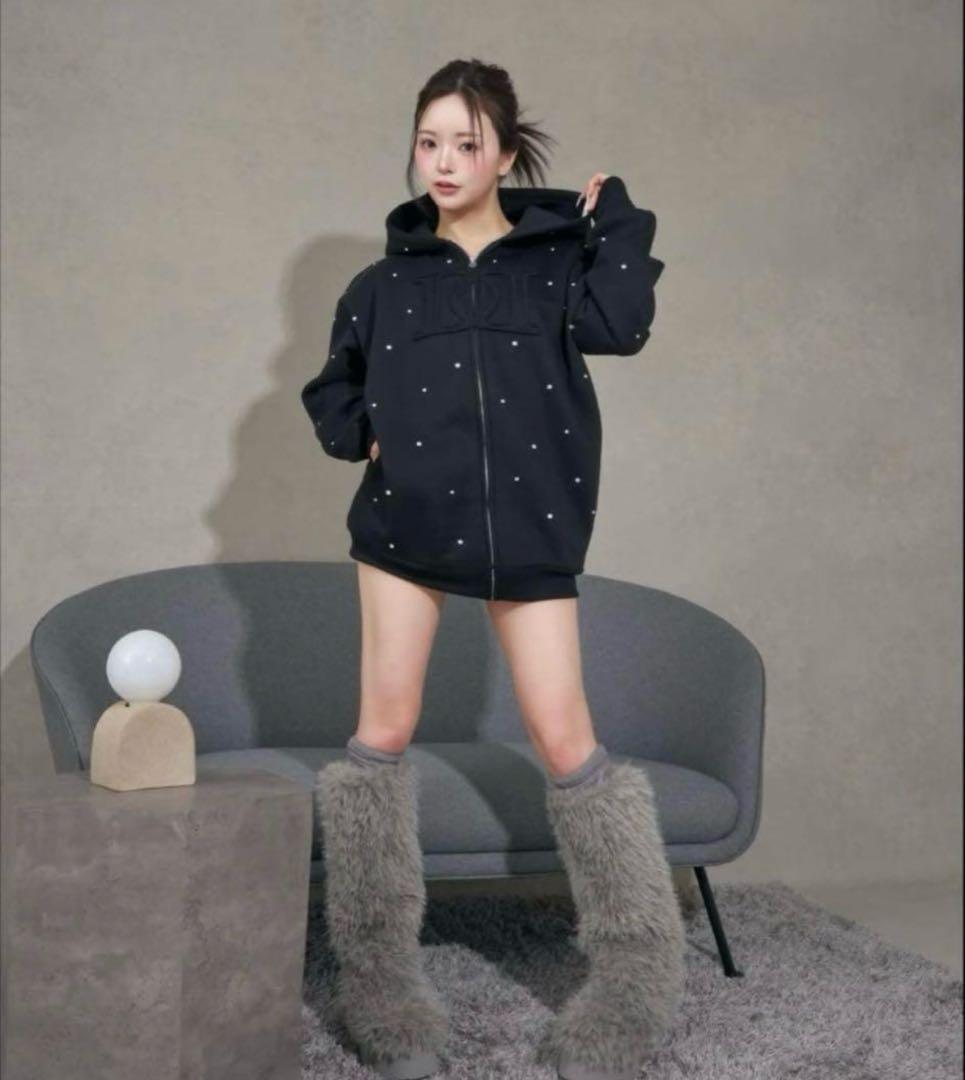 新品未開封品　Darich DDロゴビジュージップパーカー ブラック