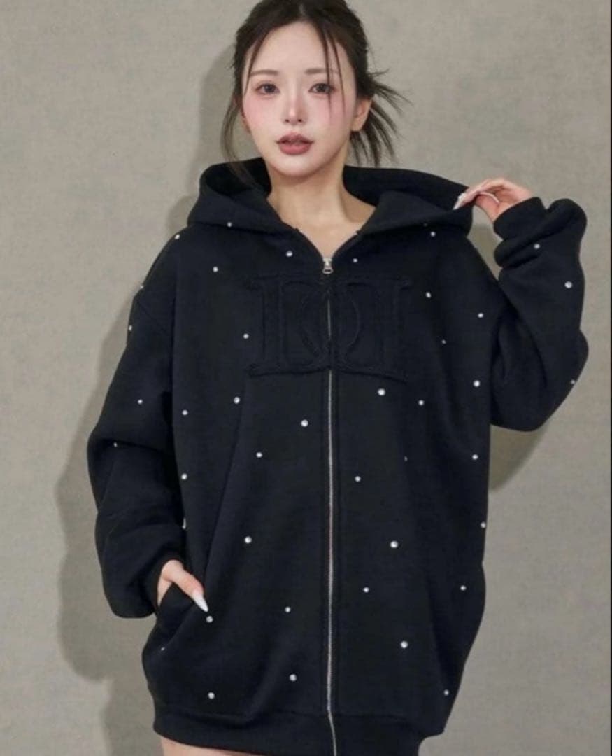 新品未開封品　Darich DDロゴビジュージップパーカー ブラック