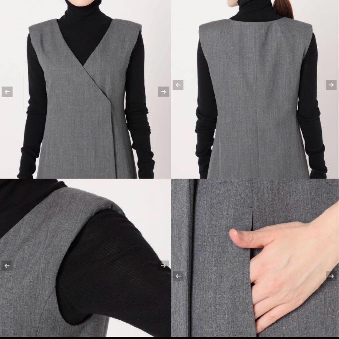 【美品】VERMEIL par iena 2WAY ツイルロングジレワンピース