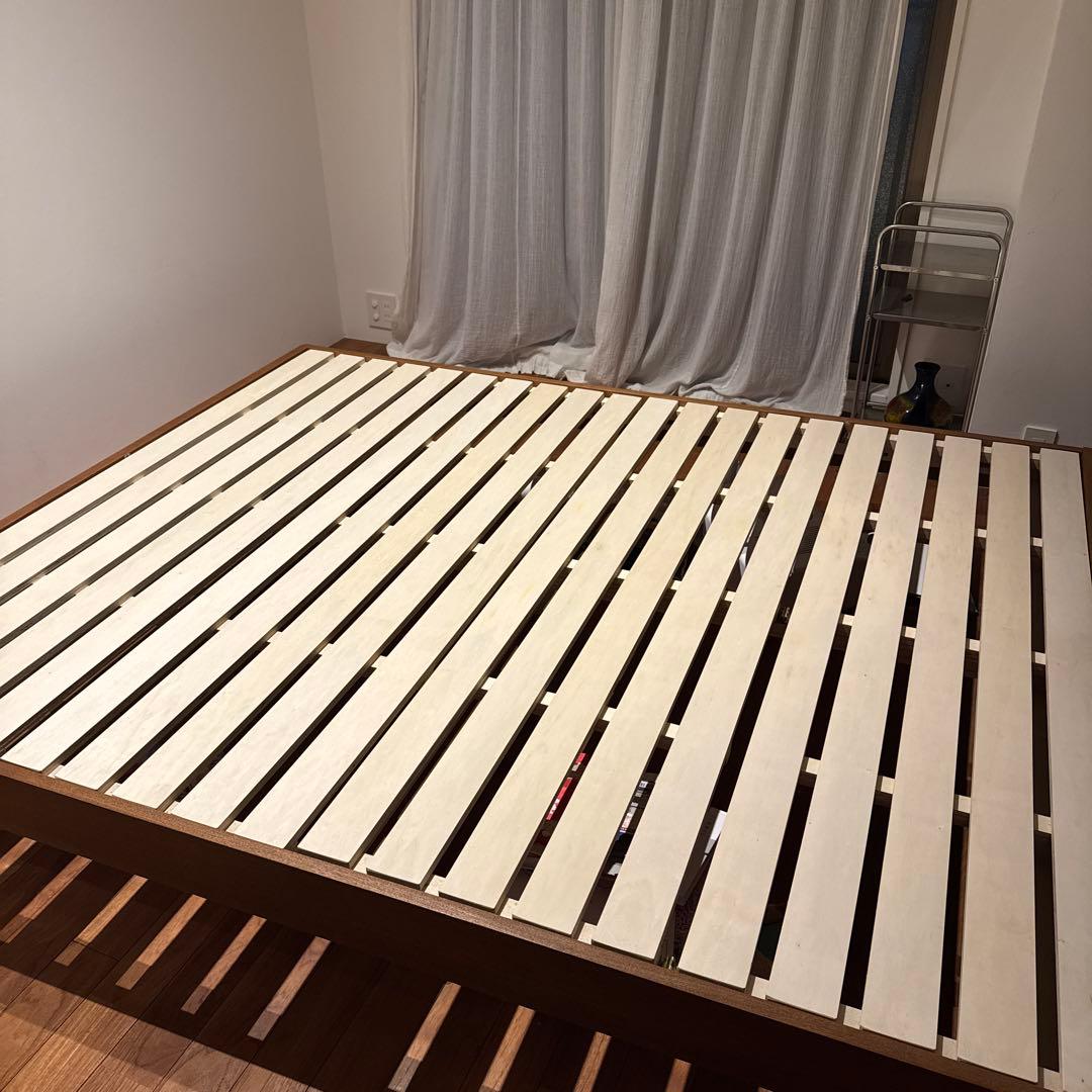 【美品】Re:CENO クイーンサイズ ベッドフレーム ブラウン