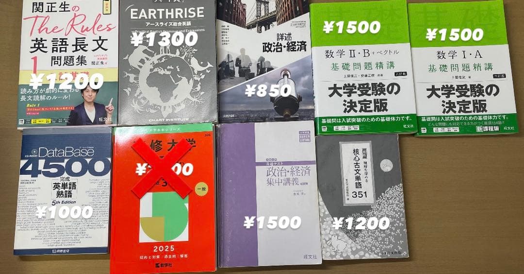 使用レベル1 大学受験参考書セット