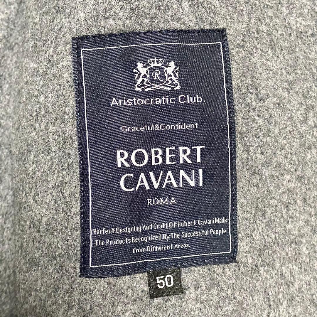 極美品 ロベルトカバーニ チェスターコート チェック カシミヤ100 グレー