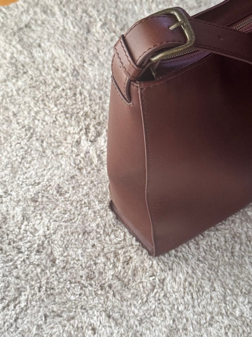 【美品】マザーハウス 牛革 ブライト ワンショルダー 茶