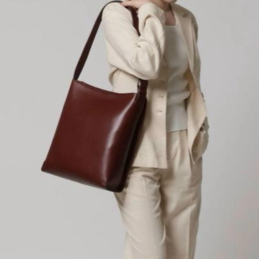 【美品】マザーハウス 牛革 ブライト ワンショルダー 茶