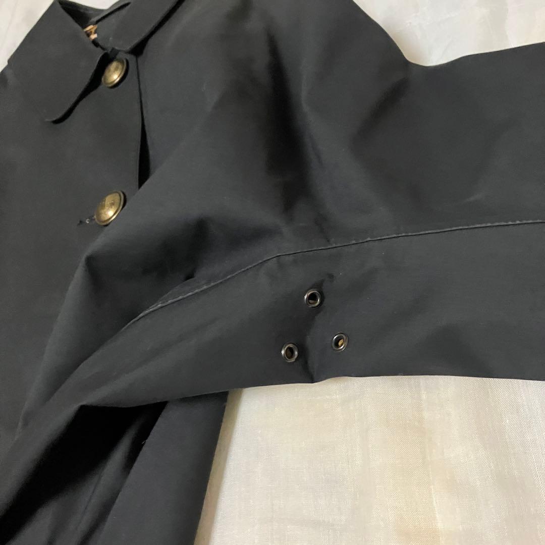 【希少✨】マッキントッシュ　ゴム引きコート　裏地　レオパード　金ボタン　黒　34