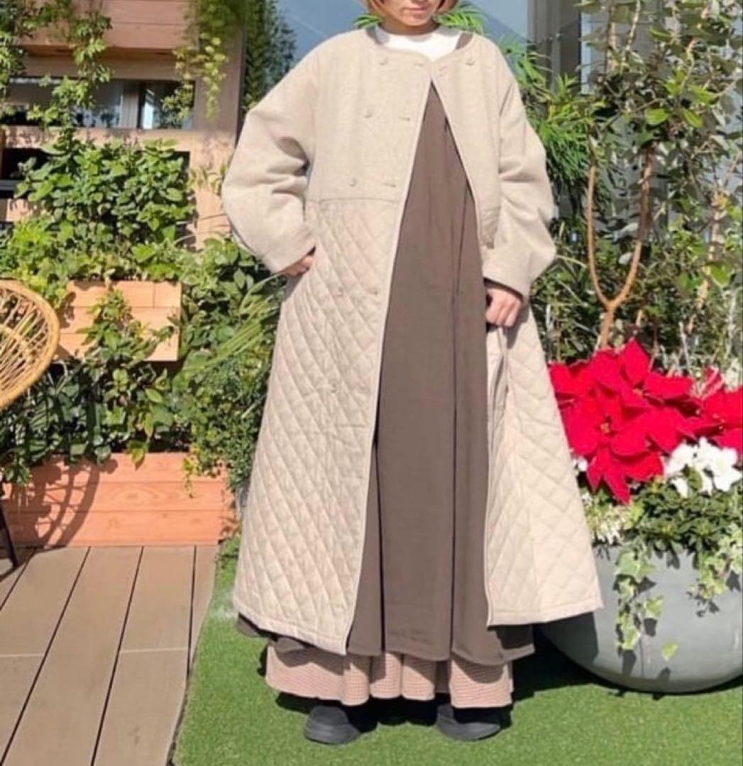 SM2⋈メルトン切替キルティングコート⋈ベージュ