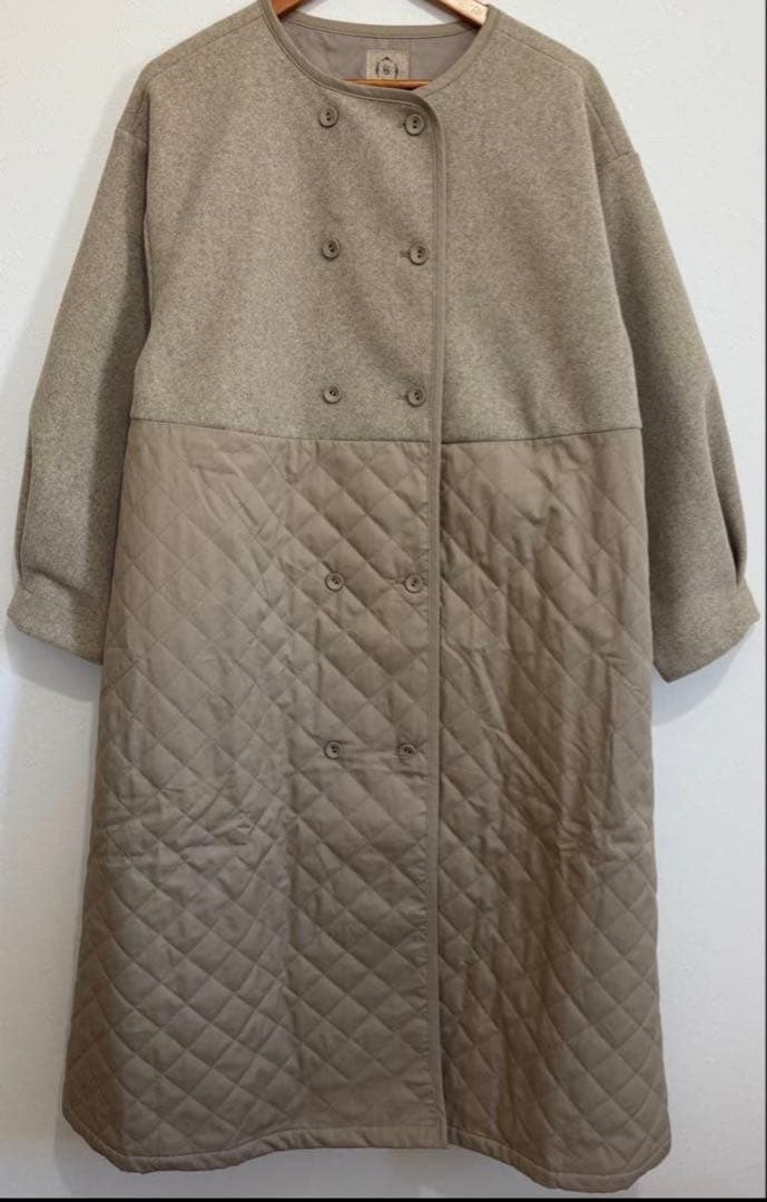 SM2⋈メルトン切替キルティングコート⋈ベージュ