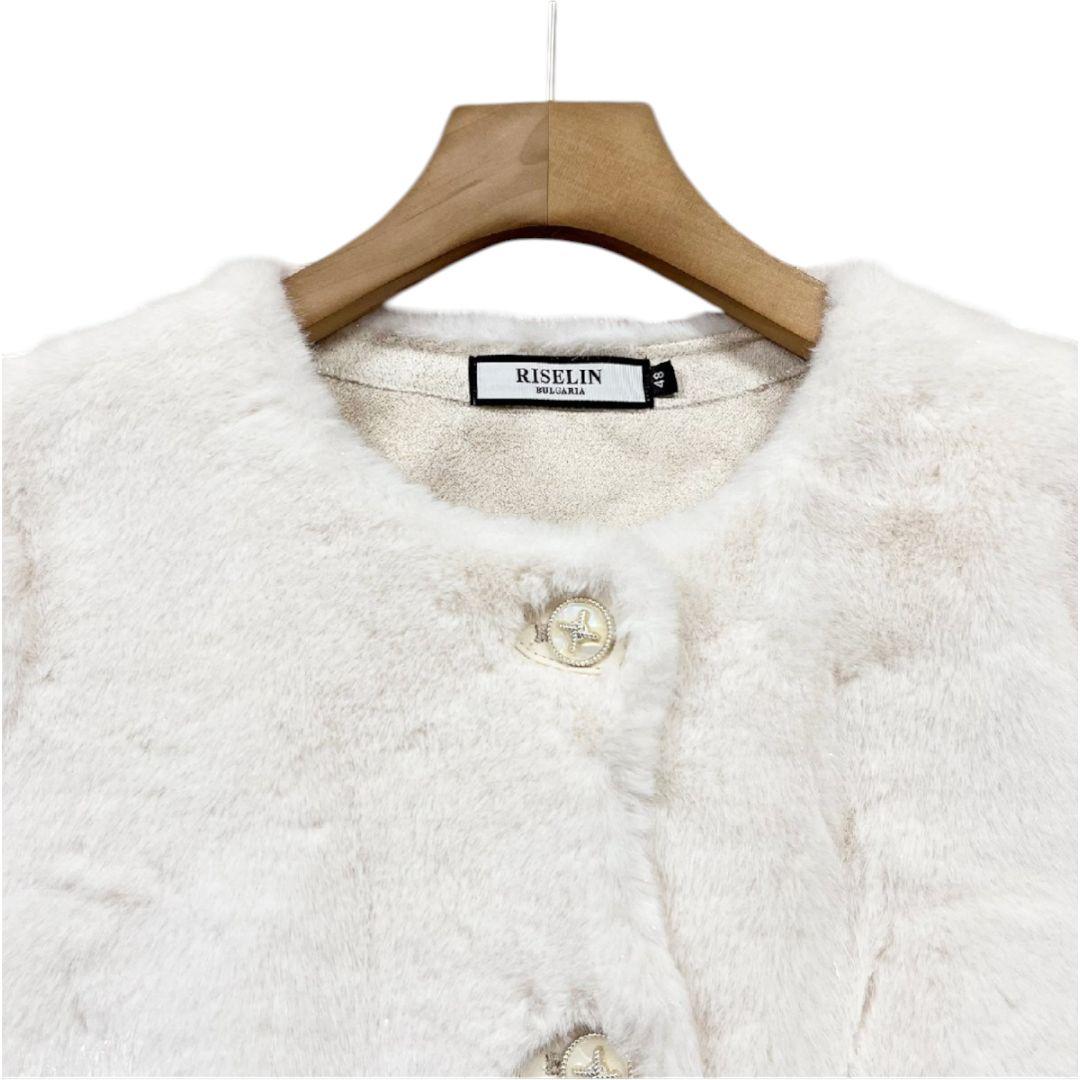 RISELIN　ミンクカシミヤ混　ファーコート レディース　L