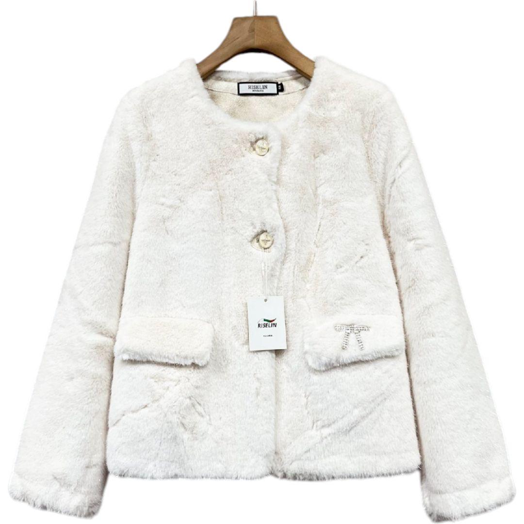 RISELIN　ミンクカシミヤ混　ファーコート レディース　L