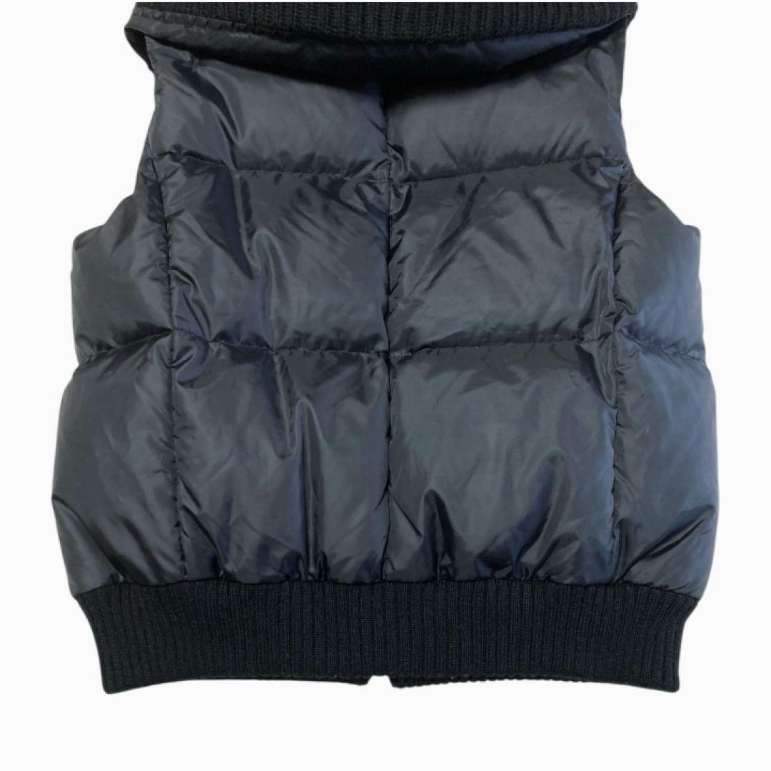 adagietto リバーシブルニットダウンベスト 黒 ラビットファー M-L