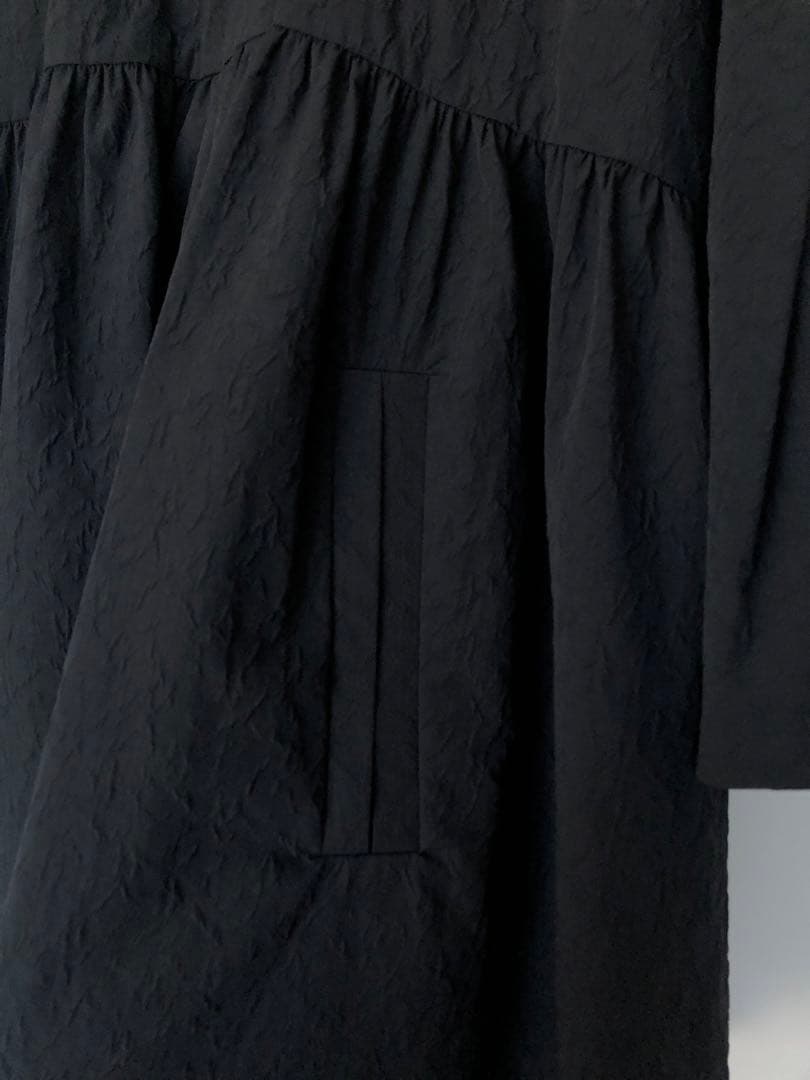 COLUMN ジャカードコート　ボリュームコート　36 ブラック