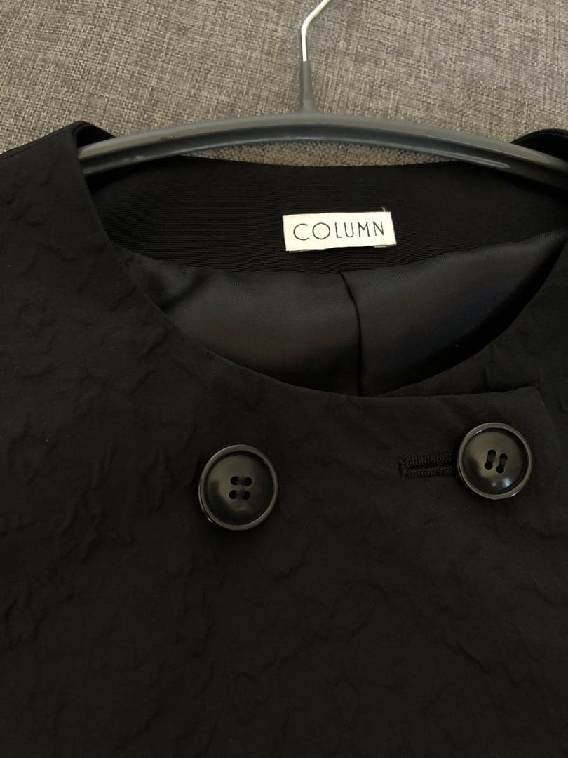 COLUMN ジャカードコート　ボリュームコート　36 ブラック