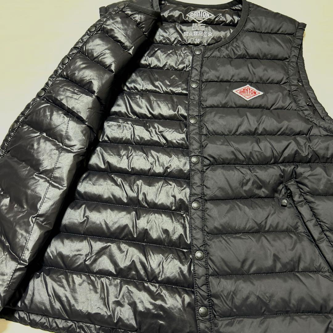 【美品】DANTON ダントン　インナーダウン　ダウンベスト　ブラック　36