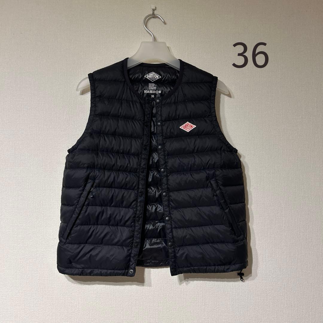 【美品】DANTON ダントン　インナーダウン　ダウンベスト　ブラック　36