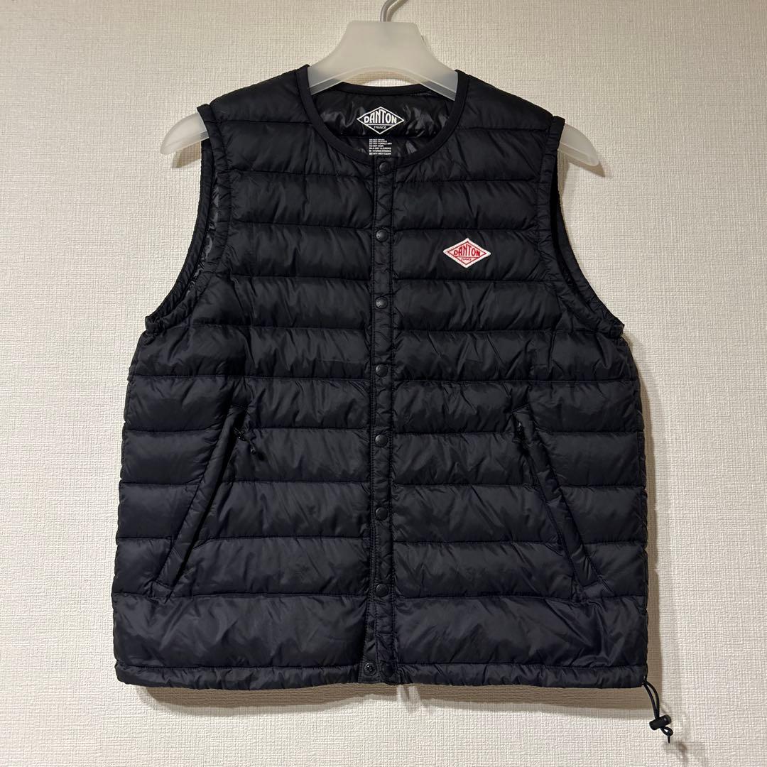 【美品】DANTON ダントン　インナーダウン　ダウンベスト　ブラック　36