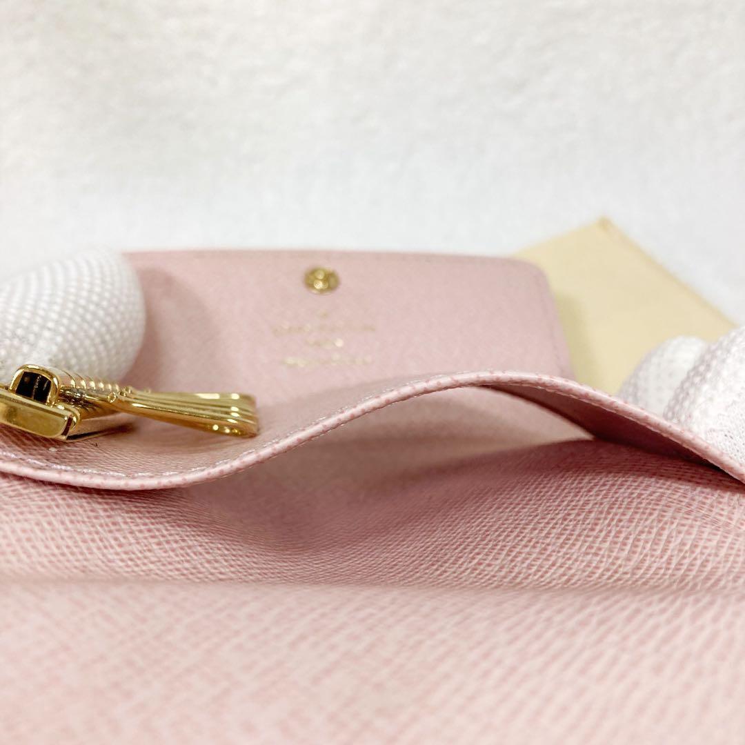 【美品】ルイヴィトン☆ダミエ ローズバレリーヌ ミュルティクレ 6連キーケース