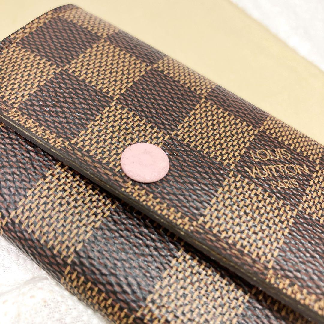 【美品】ルイヴィトン☆ダミエ ローズバレリーヌ ミュルティクレ 6連キーケース