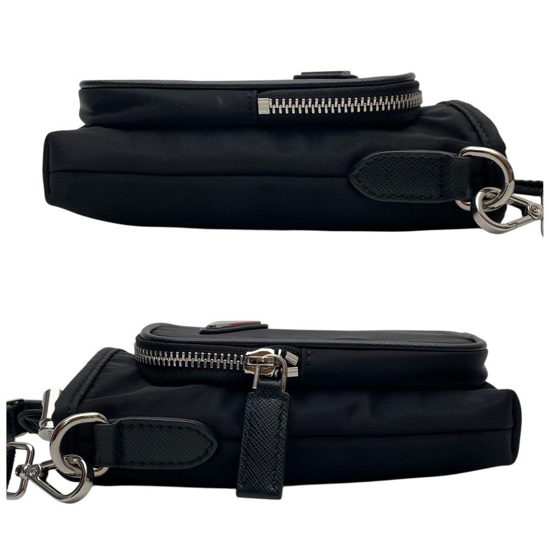 美品 プラダ サフィアーノ ナイロン フォンケース ショルダー バッグ.