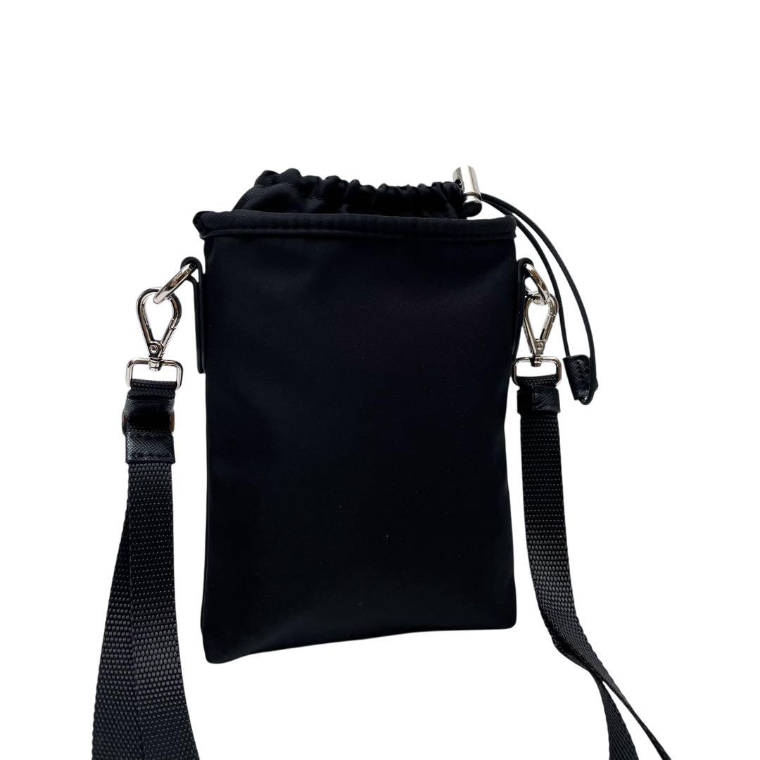 美品 プラダ サフィアーノ ナイロン フォンケース ショルダー バッグ.