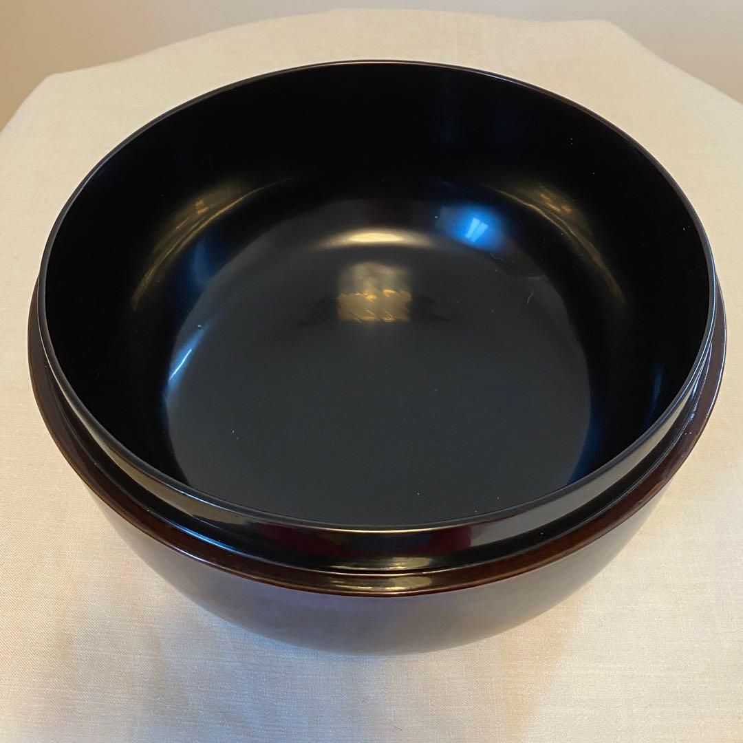 【喰篭・食籠】　岡本陽斎造　陽斉造　菓子器　欅　けやき　溜塗り　漆器　茶道具