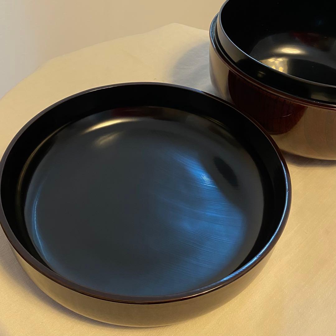 【喰篭・食籠】　岡本陽斎造　陽斉造　菓子器　欅　けやき　溜塗り　漆器　茶道具