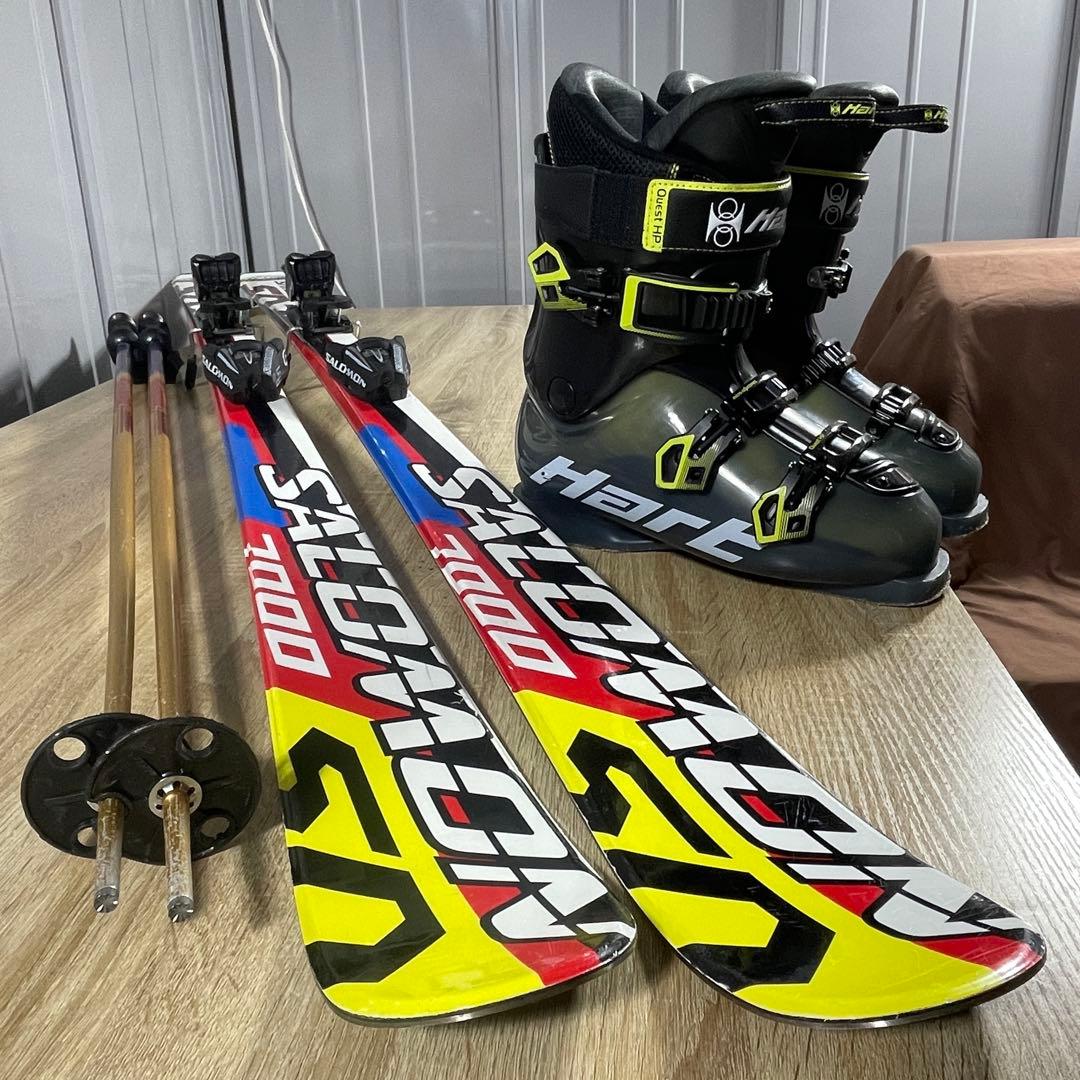 SALOMON170cm Hart27/27.5cmストック付きスキーセット