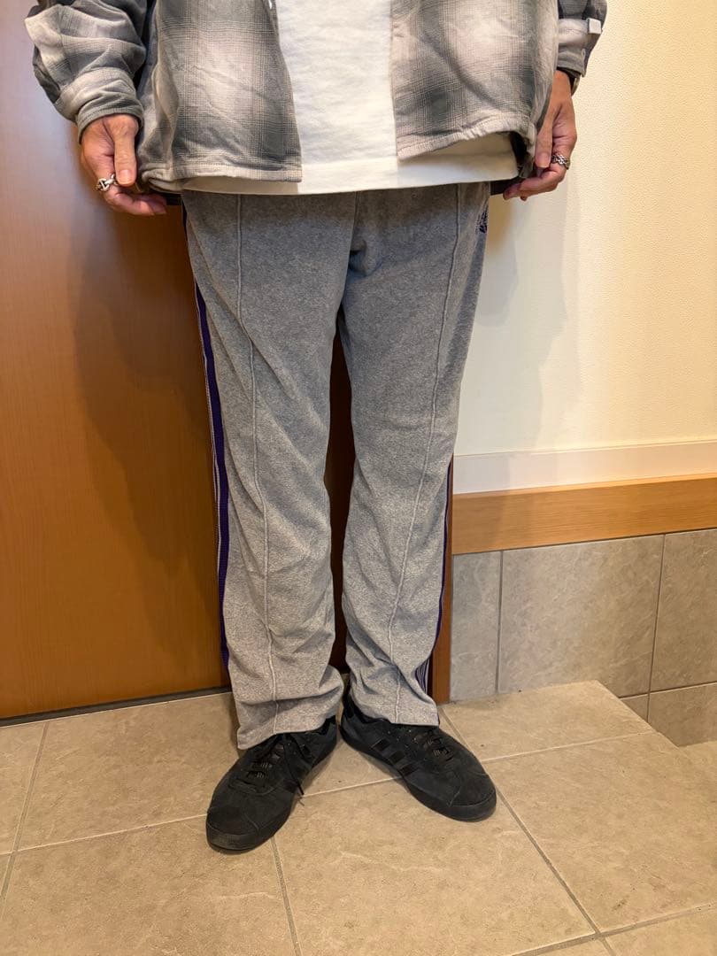 needles ニードルス ベロア グレー トラックパンツ S