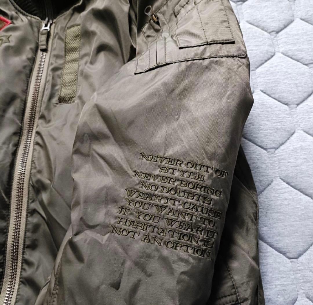 BAD BOY USA バイクジャケットカーキオリーブ　Y2k プロテクター付き