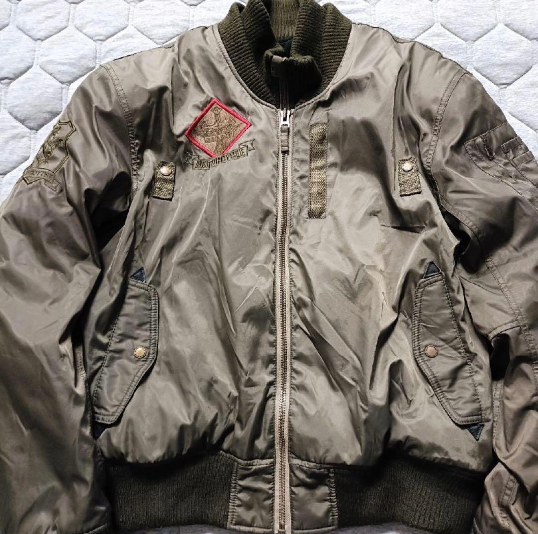 BAD BOY USA バイクジャケットカーキオリーブ　Y2k プロテクター付き
