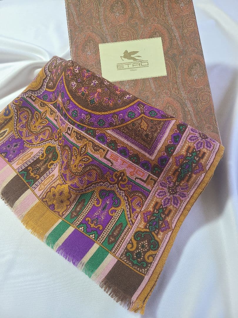 週末値下げ♪ETRO エトロ ペイズリー柄 大判 ストール ショール マフラー