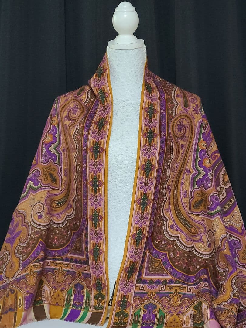 週末値下げ♪ETRO エトロ ペイズリー柄 大判 ストール ショール マフラー