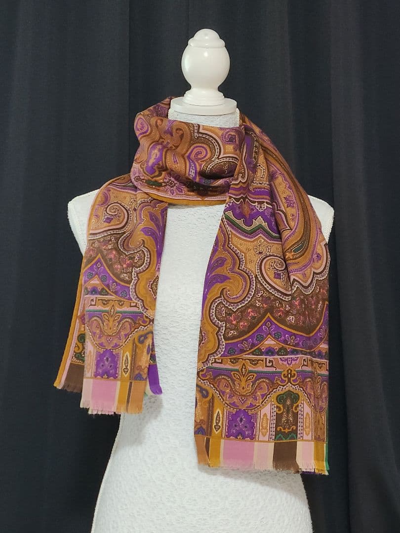 週末値下げ♪ETRO エトロ ペイズリー柄 大判 ストール ショール マフラー